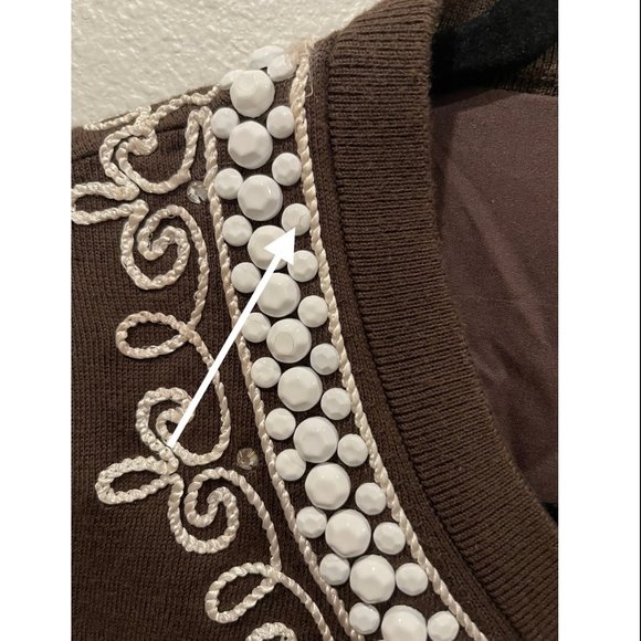 KATE SPADE Beaded Brown Cardigan - Picture 4 of 7